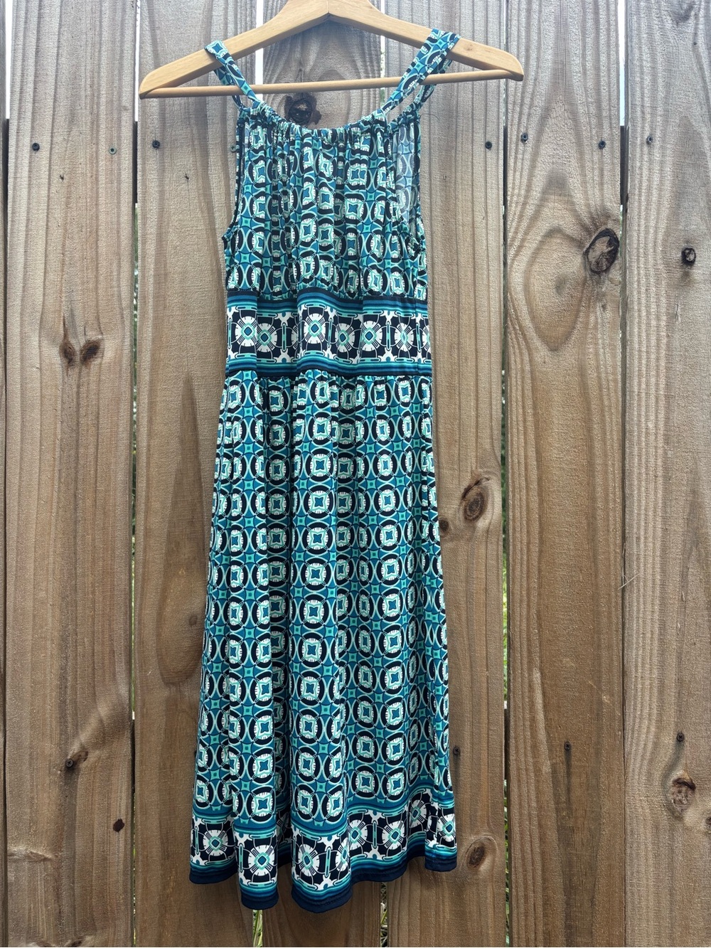 Max Studio Teal Halter Shift Dress Size XS